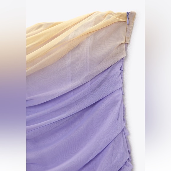 Zara STRAPLESS TULLE DRESS. Lilac. Size M. New with Tags. - Picture 8 of 8